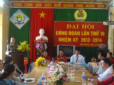 Đ/c Lê Thị Lý phát biểu tại Đại hội